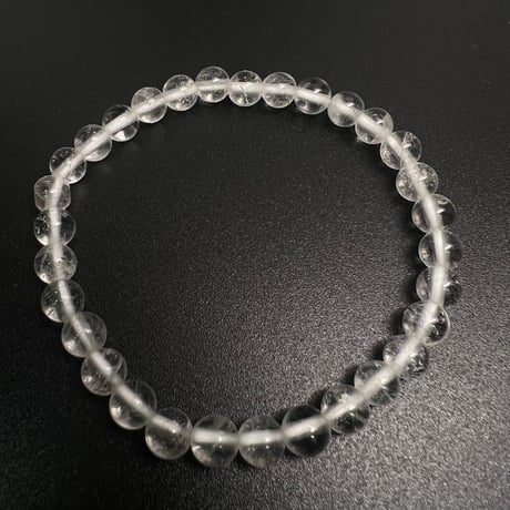 【アンナプルナ産】"手磨き加工"天然ヒマラヤ水晶ブレスレット6mm内径17cm/Annapurna Himalayan Quartz  Bracelet