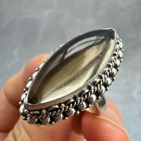 【ガウリシャンカール産】天然ヒマラヤスモーキークォーツ シルバー925デザインリング/GauriShankar Smoky Quartz Silver925 Design Ring