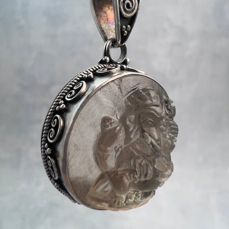 【ガウリシャンカール産】天然ヒマラヤスモーキークォーツ"ガネーシャ様"ペンダントトップ①/Gaurishankar Himalayan Smoky Quartz "Ganesha" pendant