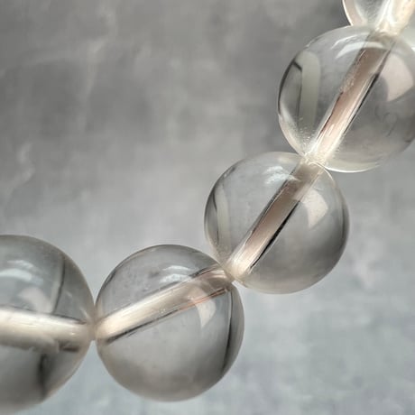 【カイラス産】"手磨き加工"天然ヒマラヤ水晶ブレスレット10mm内径16/Kailash Himalayan Quartz Bracelet