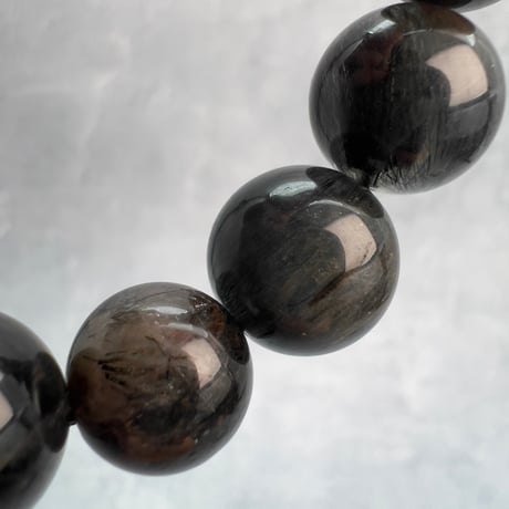 【ガネッシュヒマール産】アクチノライトイン天然ヒマラヤ水晶ブレスレット⑥/Ganesh Himal Actinorite in Himalayan Quartz Bracelet