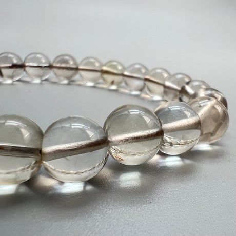 【ガウリシャンカール産】"手磨き加工"天然ヒマラヤスモーキークォーツブレスレット(8~9mm内径16cm①)/Gaurishankar Himalayan Smoky Quartz Bracelet