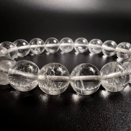 【アンナプルナ産】"手磨き加工"天然ヒマラヤ水晶ブレスレット④10mm内径17cm/Annapurna Himalayan Quartz  Bracelet