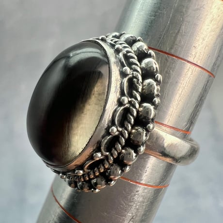 【ガウリシャンカール産】天然ヒマラヤスモーキークォーツ シルバー925デザインリング/GauriShankar Smoky Quartz Silver925 Design Ring