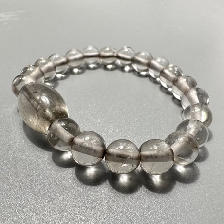 ガウリシャンカール産"手磨き加工"天然ヒマラヤスモーキークォーツデザインブレスレット① 内径14/Gaurishankar Himalayan Smoky Quartz Design Bracelet