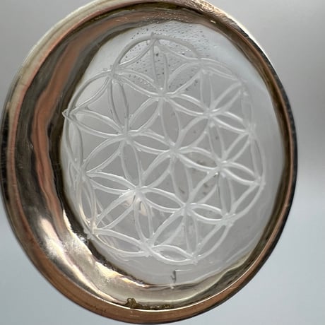 【ガネッシュヒマール産】天然ヒマラヤ水晶  "フラワーオブライフ"ペンダントトップ③/Ganesh Himal "Flower of Life"S/V Pendant Top