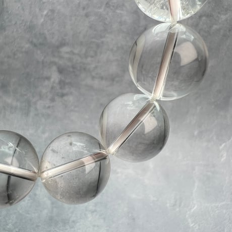 【カイラス産】"手磨き"天然ヒマラヤ水晶ブレスレット16mm内径15cm弱/Kailash Himalayan Quartz Bracelet