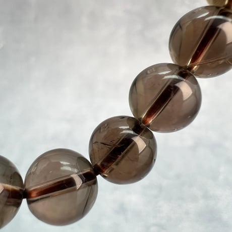 ハイクオリティ【ガウリシャンカール産】天然ヒマラヤスモーキークォーツブレスレット(8mm内径16cm)/Gaurishankar Himalayan Smoky Quartz Bracelet