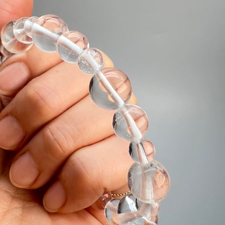 【アンナプルナ産】"手磨き加工"天然ヒマラヤ水晶ブレスレット/Annapurna Himalayan Quartz  Bracelet