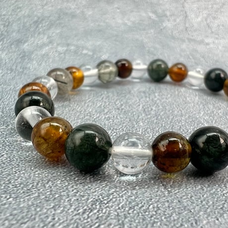 【デザインブレスレット】ネパール産ヒマラヤドラバイトトルマリン×ガネッシュヒマール/Nepal Himalayan Tourmaline×Ganesh Bracelet