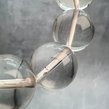 【カイラス産】"手磨き"天然ヒマラヤ水晶 ブレスレット16mm内径18cm/Kailash Himalayan Quartz Bracelet