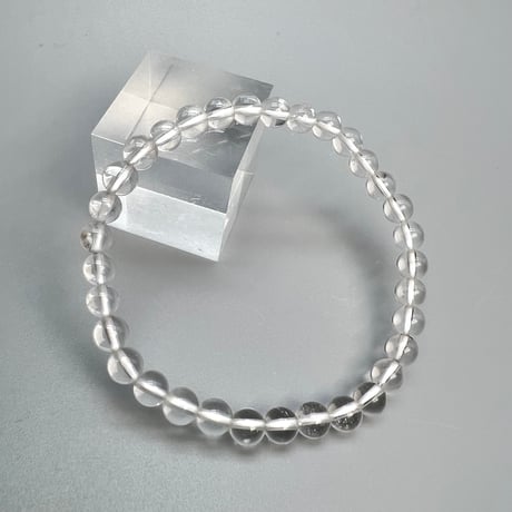 【ハイクオリティー】ガネッシュヒマール産天然ヒマラヤ水晶ブレスレット6mm内径18cm/High Quality Ganesh Himal Himalayan Quartz Bracelet
