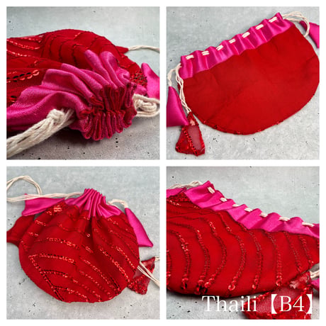 "Thaili" handmade in Nepal🇳🇵B-①〜⑦ "タイリ(巾着袋)"ネパール産ハンドメイド