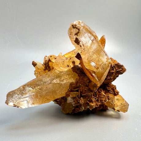 【ガネッシュヒマール産】リモナイトイン天然ヒマラヤ水晶クラスター/Ganesh Himal Limonite in Himalayan Quartz Cluster