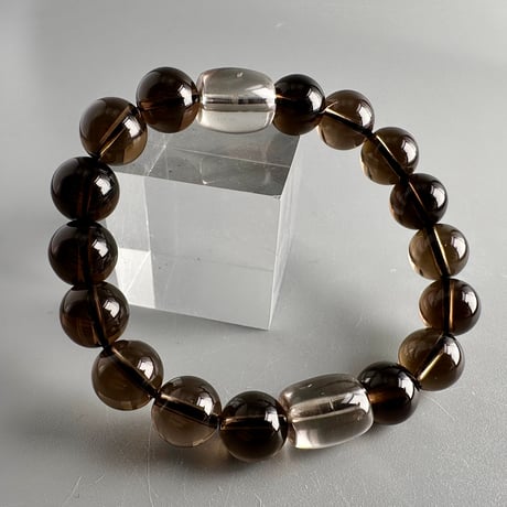 ガウリシャンカール産天然ヒマラヤスモーキークォーツ デザインブレスレット Gaurishankar SmokyQuartz Design Bracelet
