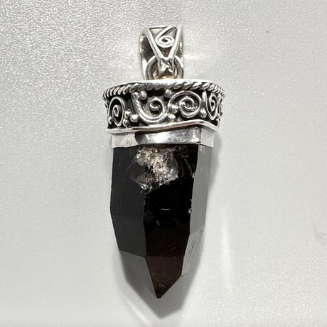 【ガウリシャンカール産】天然ヒマラヤスモーキークォーツ シルバー925ペンダントトップ/GauriShankar Himalayan Smoky Quartz S/V925Pendant Top