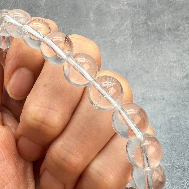 070151 天然レインボーヒマラヤ水晶ブレスレット10ミリ16センチ 070151