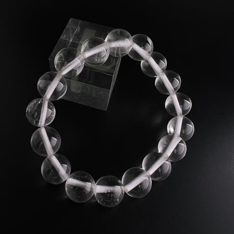 【アンナプルナ産】"手磨き加工"天然ヒマラヤ水晶ブレスレット12mm内径16.8cm/Annapurna Himalayan Quartz  Bracelet