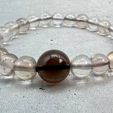 【ガウリシャンカール産】天然ヒマラヤスモーキークォーツ デザインブレスレット/Gaurishankar Smoky Quartz Design Bracelet