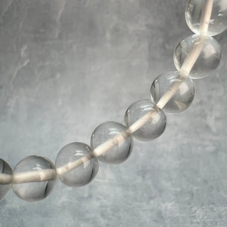 【ガネッシュヒマール産】"手磨き"天然ヒマラヤ水晶ブレスレット8mm内径17cm/Ganesh Himal Himalayan Quartz Bracelet