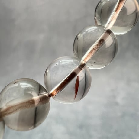 【ガウリシャンカール産】"手磨き加工"天然ヒマラヤスモーキークォーツブレスレット(8~9mm内径15cm)①/Gaurishankar Himalayan Smoky Quartz Bracelet