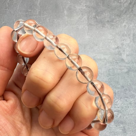 【ガウリシャンカール産】"手磨き加工"天然ヒマラヤスモーキークォーツブレスレット(8~9mm内径15cm)①/Gaurishankar Himalayan Smoky Quartz Bracelet
