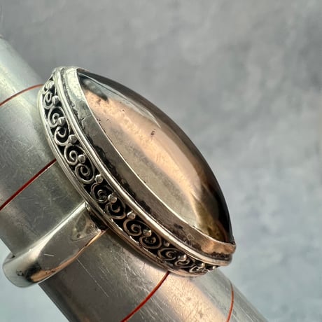 【ガウリシャンカール産】天然ヒマラヤスモーキークォーツ シルバー925デザインリング/GauriShankar Smoky Quartz Silver925 Design Ring