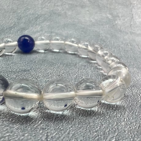 【デザインブレスレット】ガネッシュヒマール産ヒマラヤ水晶×タンザナイトデザインブレスレット②/Ganesh Himal Himalayan Quartz+Tanzanite