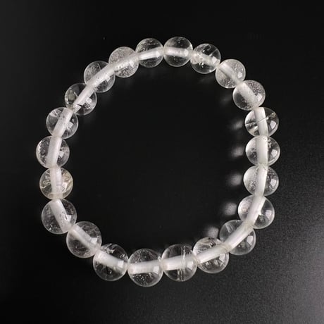 【アンナプルナ産】"手磨き加工"天然ヒマラヤ水晶ブレスレット8mm内径15.5cm/Annapurna Himalayan Quartz  Bracelet