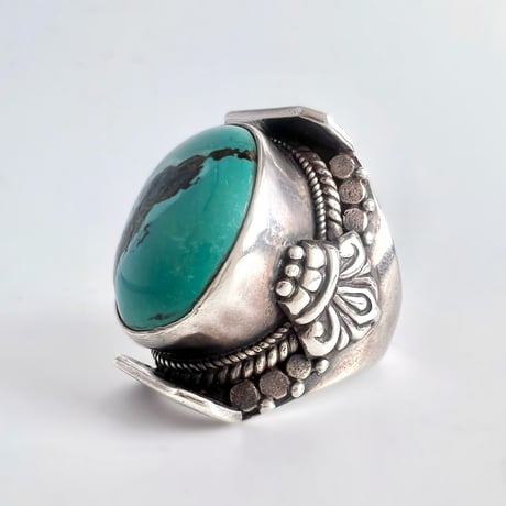 天然チベット産ターコイズSV925リング/Tibetan Turquoise SV925Ring
