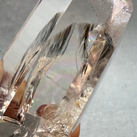 【ガネッシュヒマール産】レインボー入り天然ヒマラヤ水晶ポリッシュポイント/Ganesh Himal Rainbow In Himalayan Quartz Polish Point