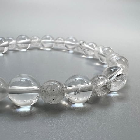 【カイラス産】"手磨き"天然ヒマラヤ水晶デザインブレスレット/Kailash Himalayan Quartz Design Bracelet
