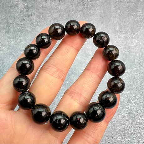 ネパール産🇳🇵ヒマラヤドラバイトトルマリン ブレスレット11~12mm内径16/Nepal Himalayan dravite tourmaline Bracelet