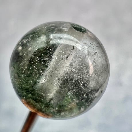 【ガネッシュヒマール産】アクチノライトイン天然ヒマラヤ水晶ビーズ⑨/Ganesh Himal Actinolite in Himalayan Quartz beads