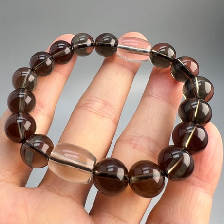 【ガウリシャンカール産】天然ヒマラヤスモーキークォーツ デザインブレスレット/Gaurishankar SmokyQuartz Design Bracelet