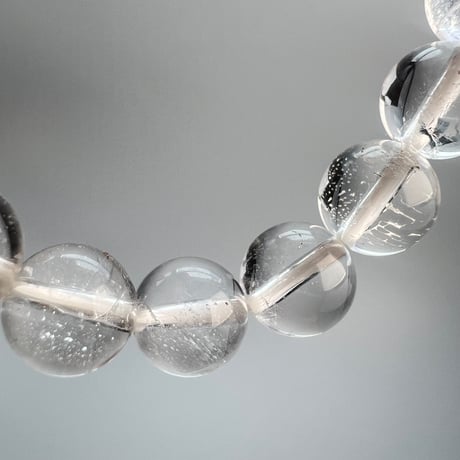 【カイラス産】"手磨き加工"天然ヒマラヤ水晶ブレスレット(8mm内径15cm)/Kailash Himalayan Quartz Bracelet