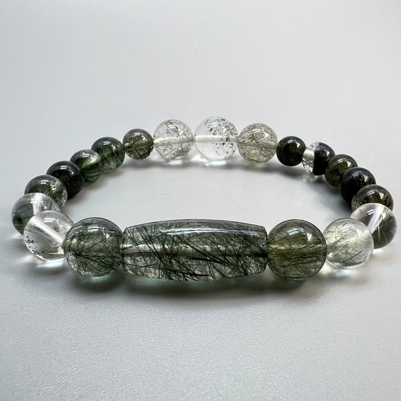 ガネッシュヒマール産】アクチノライトイン天然ヒマラヤ水晶デザイン