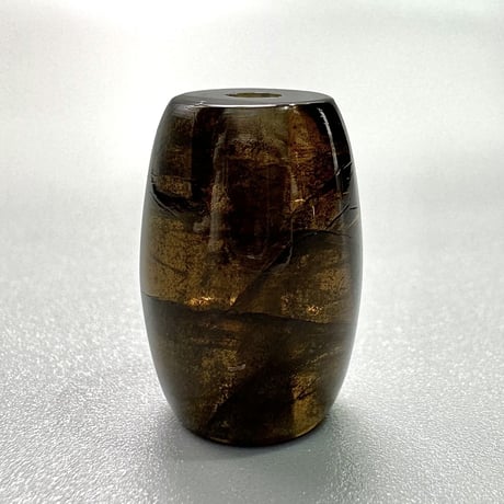 ネパール産ドラバイトトルマリン"手磨き加工"樽型ビーズ/Nepal Dravite Tourmaline Barrel Shaped Beads