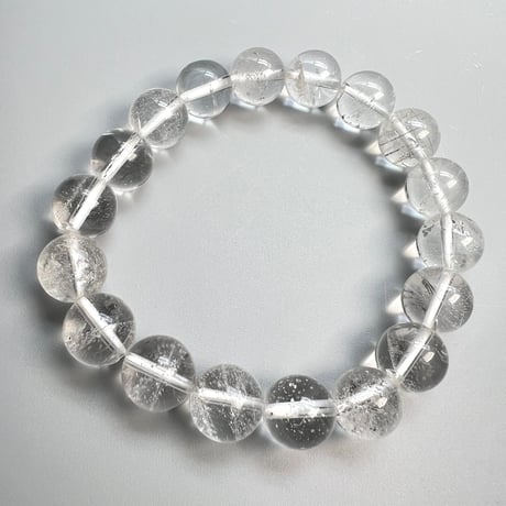 【カイラス産】"手磨き加工"天然ヒマラヤ水晶ブレスレット(10mm内径15cm)②/Kailash Himalayan Quartz Bracelet