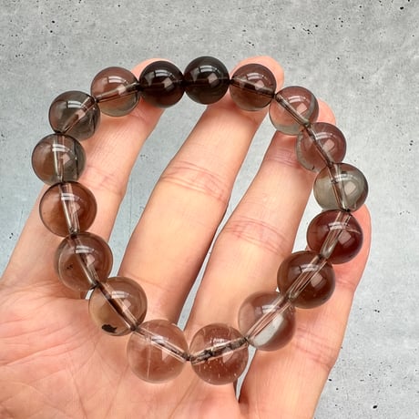 【ガウリシャンカール産】天然ヒマラヤスモーキークォーツブレスレット11mm内径16.5/Gaurishankar Himalayan Smoky Quartz Bracelet