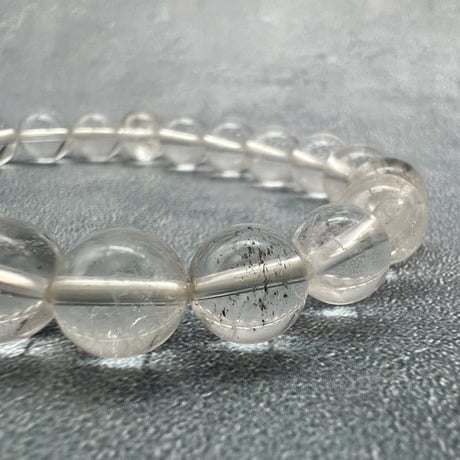 【ガネッシュヒマール産】"手磨き"天然ヒマラヤ水晶ブレスレット8mm内径15.5cm/Ganesh Himal Himalayan Quartz Bracelet