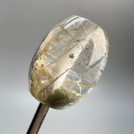 【ガネッシュヒマール産】アクチノライトイン天然ヒマラヤ水晶 樽型ビーズ/Ganesh Himal Actinolite & Chlorite in Himalayan Quartz