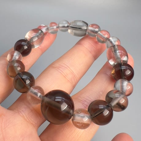 【ガウリシャンカール産】天然ヒマラヤスモーキークォーツ デザインブレスレット/Gaurishankar SmokyQuartz Design Bracelet