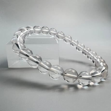 【ハイクオリティー】ガネッシュヒマール産天然ヒマラヤ水晶ブレスレット8mm内径17cm/High Quality Ganesh Himal Himalayan Quartz Bracelet