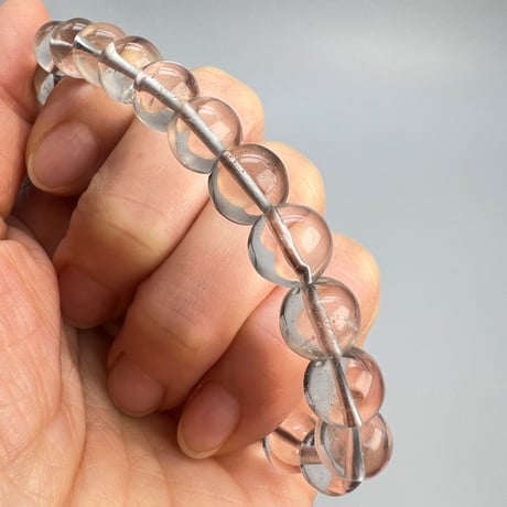 【ガウリシャンカール産】"手磨き加工"天然ヒマラヤスモーキークォーツブレスレット(8~9mm内径16cm)②/Gaurishankar Himalayan Smoky Quartz Bracelet
