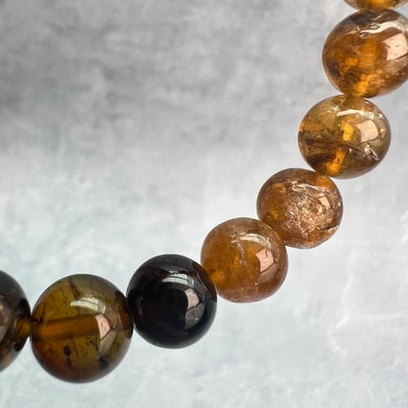 【デザインブレスレット】ネパール産ヒマラヤドラバイト&ハニートルマリン×ガネッシュヒマール/Nepal Himalayan dravite tourmaline×Ganesh Bracelet