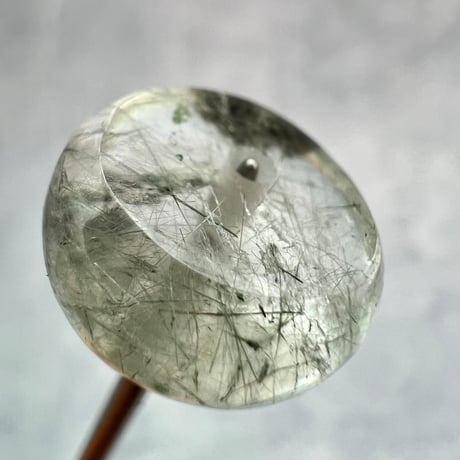 【ガネッシュヒマール産】アクチノライトイン天然ヒマラヤ水晶 タイヤ型ビーズ⑥/Ganesh Himal Actinolite in Himalayan Quartz Tire beads