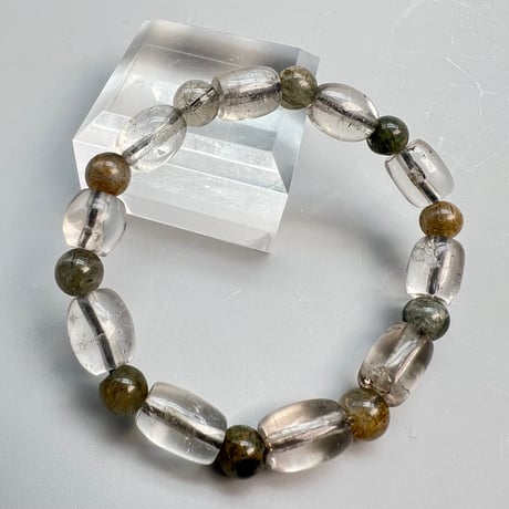 【デザインブレスレット】ガネッシュヒマール産&ガウリシャンカール産天然ヒマラヤ水晶/Ganesh Himal&Gaurishankar Himalayan Quartz Design Bracelet