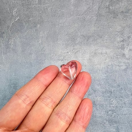 【ガウリシャンカール産】天然ヒマラヤスモーキークォーツ"手磨き加工"ハート型ビーズ③/Gaurishankar Himalayan Smoky Quartz Heart Beads