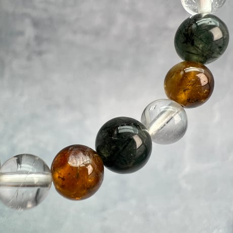 【デザインブレスレット】ネパール産ヒマラヤドラバイトトルマリン×ガネッシュヒマール/Nepal Himalayan Tourmaline×Ganesh Bracelet